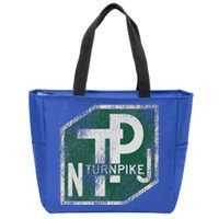 Distressed New Jersey Turnpike State Road Sign Zip Tote Bag