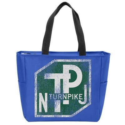 Distressed New Jersey Turnpike State Road Sign Zip Tote Bag