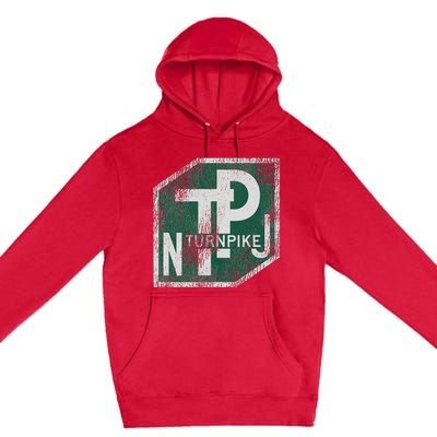 Distressed New Jersey Turnpike State Road Sign Premium Pullover Hoodie