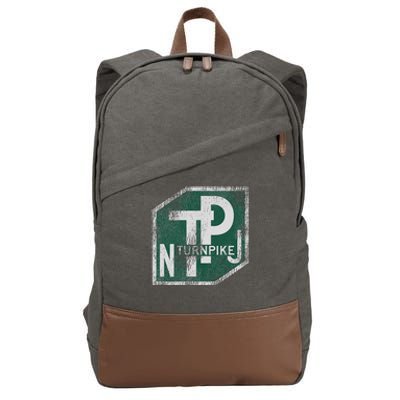 Distressed New Jersey Turnpike State Road Sign Cotton Canvas Backpack