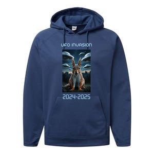 Drones New Jersey Ufo Uap Alien Invasion Performance Fleece Hoodie