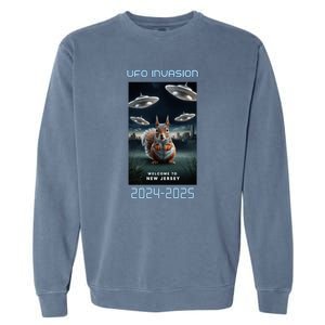 Drones New Jersey Ufo Uap Alien Invasion Garment-Dyed Sweatshirt