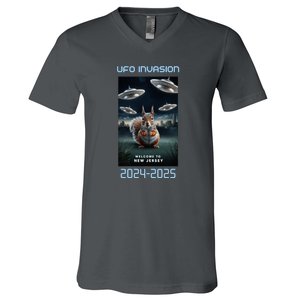 Drones New Jersey Ufo Uap Alien Invasion V-Neck T-Shirt