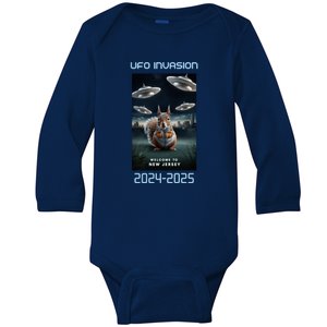 Drones New Jersey Ufo Uap Alien Invasion Baby Long Sleeve Bodysuit