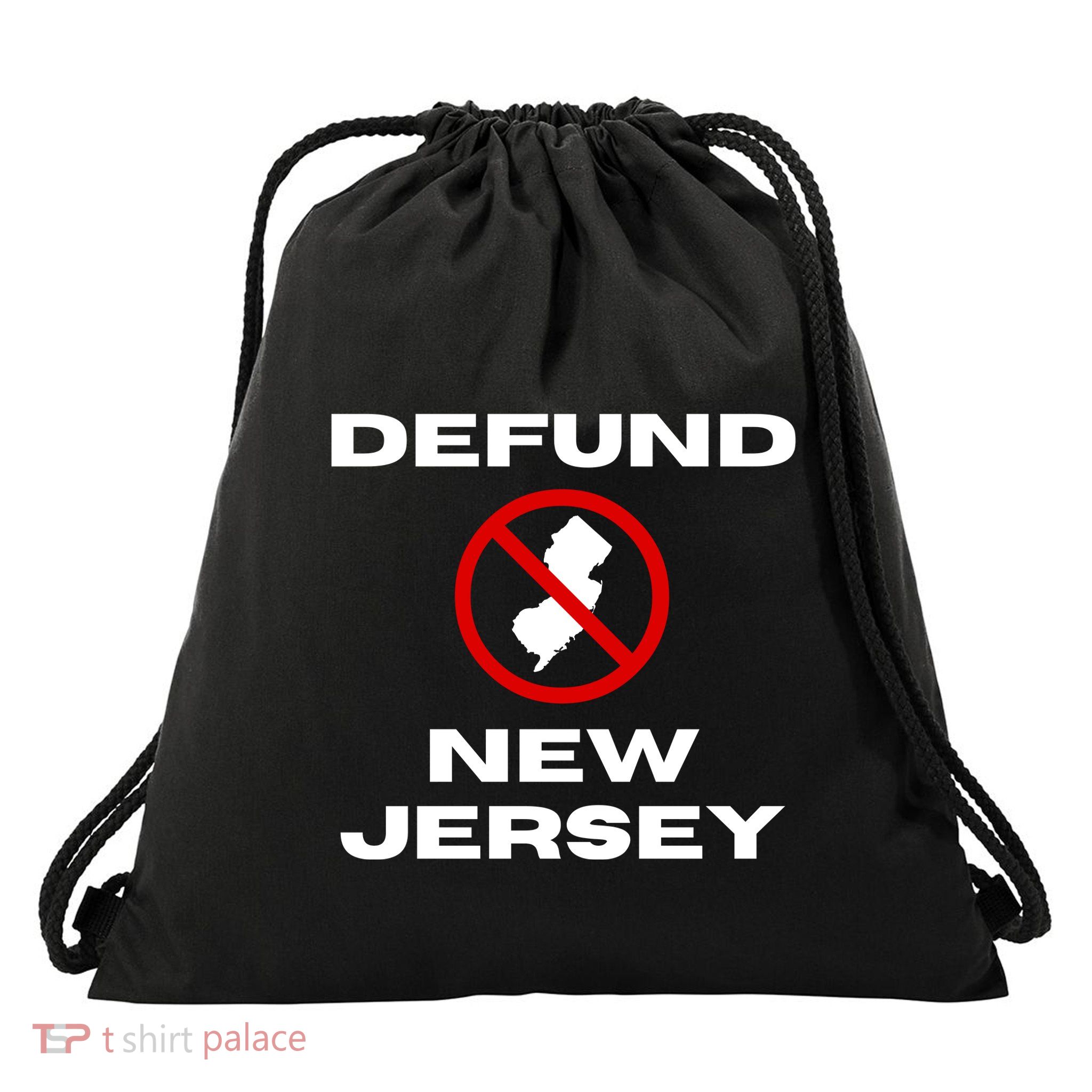 Defund New Jersey Drawstring Bag