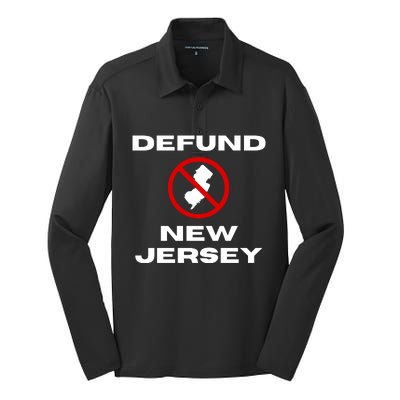 Defund New Jersey Silk Touch Performance Long Sleeve Polo