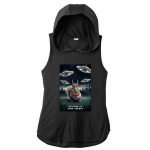 Drones New Jersey Ufo Uap Alien Invasion Ladies PosiCharge Tri-Blend Wicking Draft Hoodie Tank