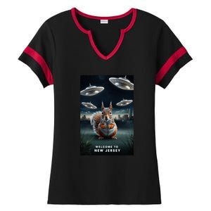 Drones New Jersey Ufo Uap Alien Invasion Ladies Halftime Notch Neck Tee