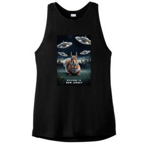 Drones New Jersey Ufo Uap Alien Invasion Ladies PosiCharge Tri-Blend Wicking Tank