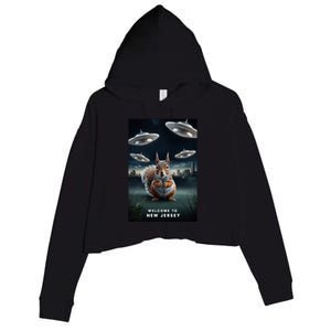 Drones New Jersey Ufo Uap Alien Invasion Crop Fleece Hoodie