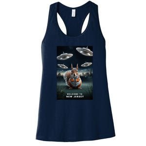 Drones New Jersey Ufo Uap Alien Invasion Women's Racerback Tank