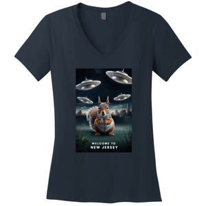 Drones New Jersey Ufo Uap Alien Invasion Women's V-Neck T-Shirt