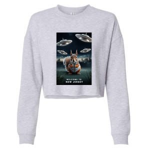 Drones New Jersey Ufo Uap Alien Invasion Cropped Pullover Crew