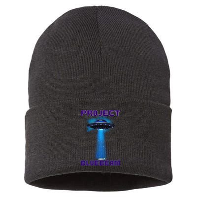 Drones New Jersey Ufo Uap Alien Invasion Project Bluebeam Sustainable Knit Beanie