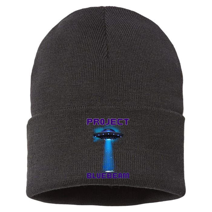 Drones New Jersey Ufo Uap Alien Invasion Project Bluebeam Sustainable Knit Beanie