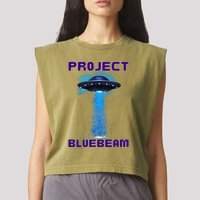 Drones New Jersey Ufo Uap Alien Invasion Project Bluebeam Garment-Dyed Women's Muscle Tee