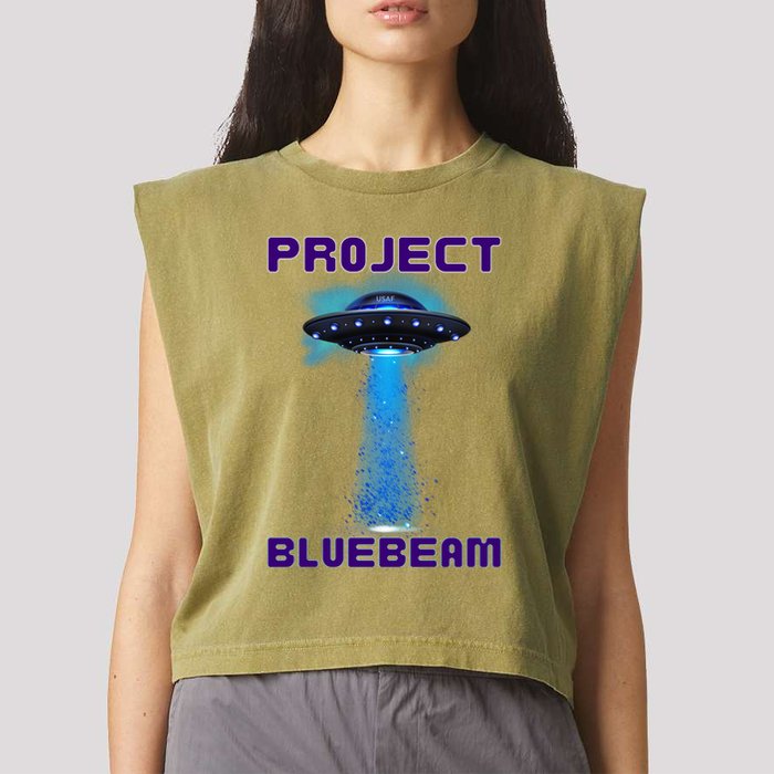Drones New Jersey Ufo Uap Alien Invasion Project Bluebeam Garment-Dyed Women's Muscle Tee