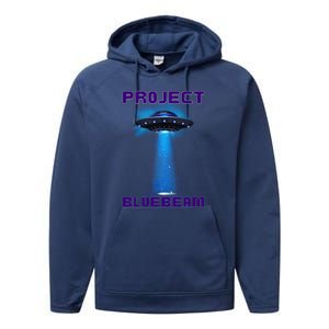 Drones New Jersey Ufo Uap Alien Invasion Project Bluebeam Performance Fleece Hoodie