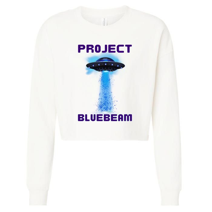 Drones New Jersey Ufo Uap Alien Invasion Project Bluebeam Cropped Pullover Crew