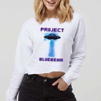 Drones New Jersey Ufo Uap Alien Invasion Project Bluebeam Cropped Pullover Crew