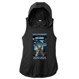 Drones New Jersey Ufo Uap Alien Invasion Ladies PosiCharge Tri-Blend Wicking Draft Hoodie Tank