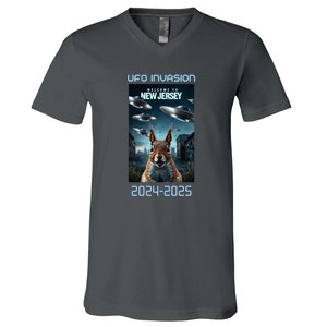 Drones New Jersey Ufo Uap Alien Invasion V-Neck T-Shirt