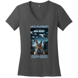 Drones New Jersey Ufo Uap Alien Invasion Women's V-Neck T-Shirt