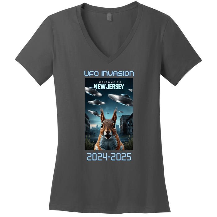 Drones New Jersey Ufo Uap Alien Invasion Women's V-Neck T-Shirt