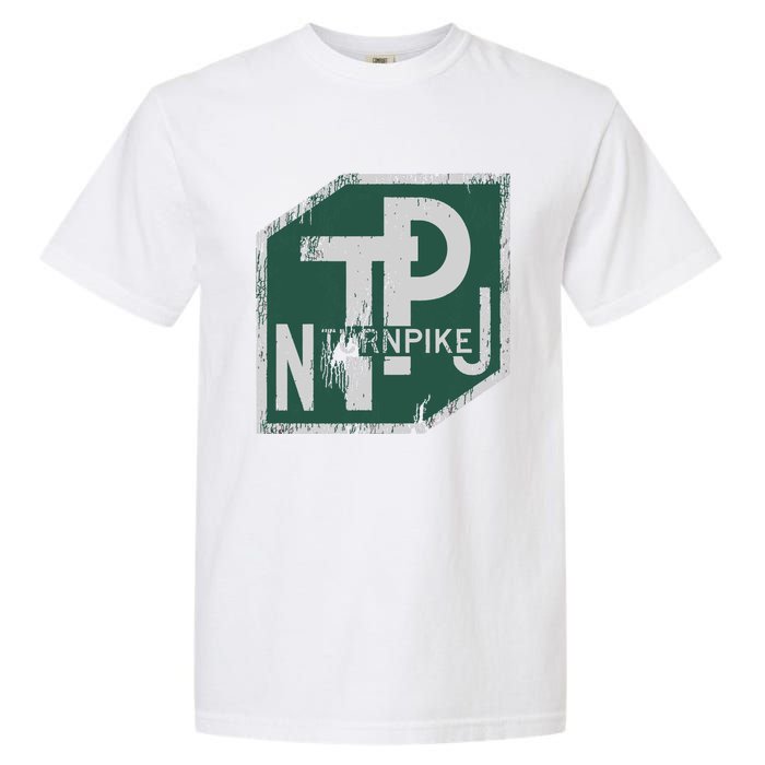 Distressed New Jersey Turnpike State Road Sign Garment-Dyed Heavyweight T-Shirt