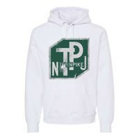 Distressed New Jersey Turnpike State Road Sign Premium Hoodie