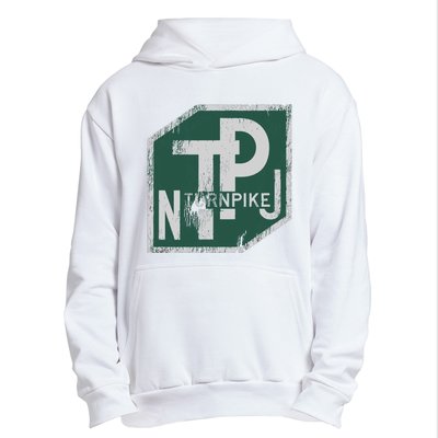 Distressed New Jersey Turnpike State Road Sign Urban Pullover Hoodie