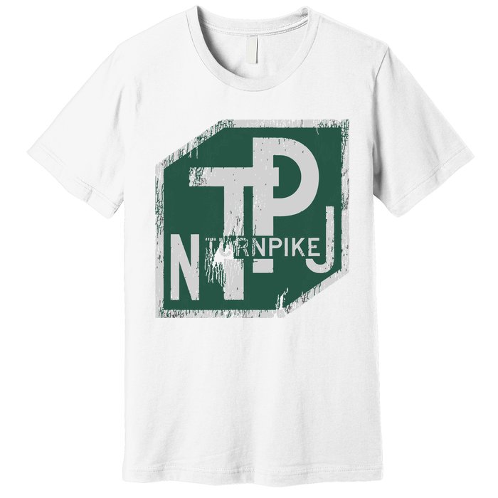 Distressed New Jersey Turnpike State Road Sign Premium T-Shirt