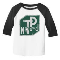 Distressed New Jersey Turnpike State Road Sign Toddler Fine Jersey T-Shirt