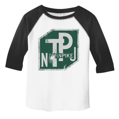 Distressed New Jersey Turnpike State Road Sign Toddler Fine Jersey T-Shirt