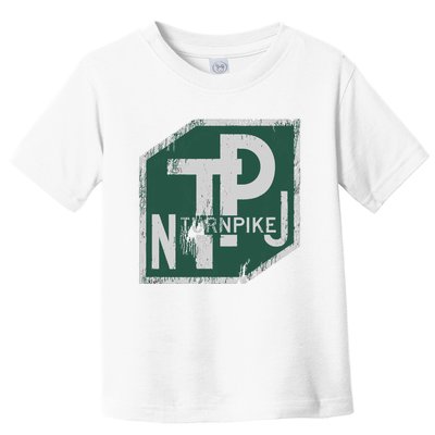 Distressed New Jersey Turnpike State Road Sign Toddler T-Shirt