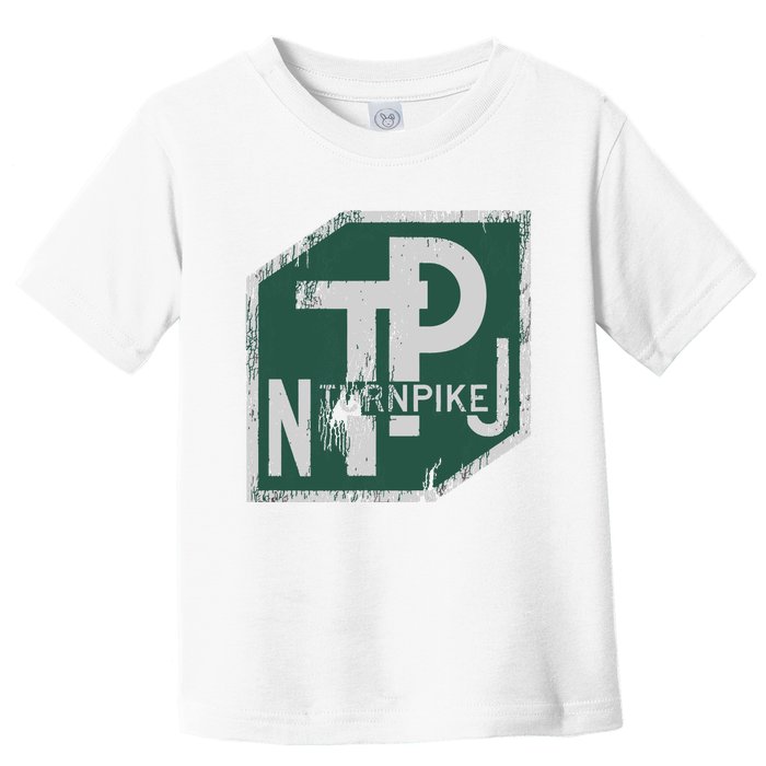 Distressed New Jersey Turnpike State Road Sign Toddler T-Shirt