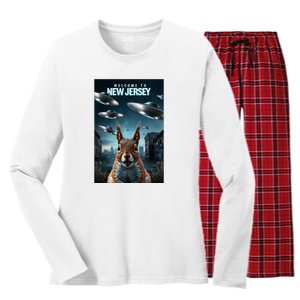 Drones New Jersey Ufo Uap Alien Invasion Women's Long Sleeve Flannel Pajama Set 