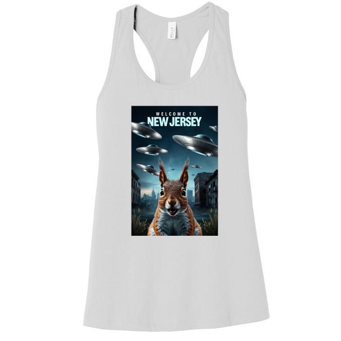 Drones New Jersey Ufo Uap Alien Invasion Women's Racerback Tank