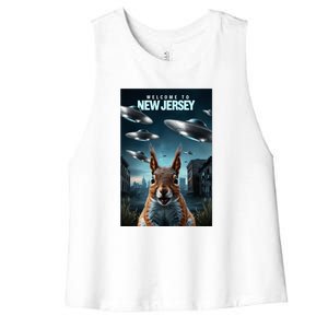 Drones New Jersey Ufo Uap Alien Invasion Women's Racerback Cropped Tank