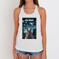 Drones New Jersey Ufo Uap Alien Invasion Women's Knotted Racerback Tank