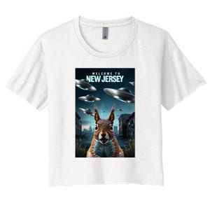 Drones New Jersey Ufo Uap Alien Invasion Women's Crop Top Tee