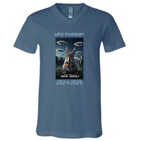 Drones New Jersey Ufo Uap Alien Invasion V-Neck T-Shirt