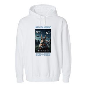 Drones New Jersey Ufo Uap Alien Invasion Garment-Dyed Fleece Hoodie