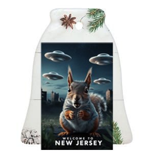 Drones New Jersey Ufo Uap Alien Invasion Ceramic Bell Ornament