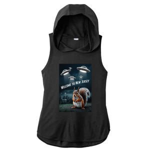 Drones New Jersey Ufo Uap Alien Invasion Ladies PosiCharge Tri-Blend Wicking Draft Hoodie Tank