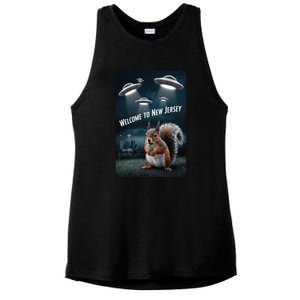 Drones New Jersey Ufo Uap Alien Invasion Ladies PosiCharge Tri-Blend Wicking Tank