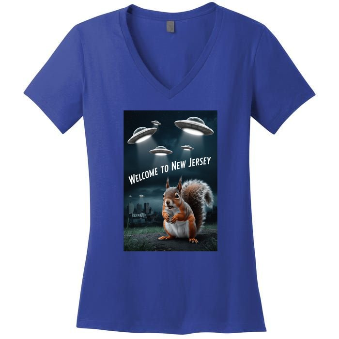 Drones New Jersey Ufo Uap Alien Invasion Women's V-Neck T-Shirt