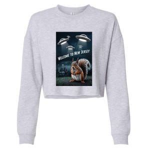 Drones New Jersey Ufo Uap Alien Invasion Cropped Pullover Crew