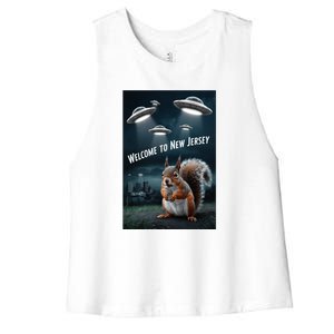 Drones New Jersey Ufo Uap Alien Invasion Women's Racerback Cropped Tank