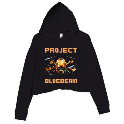 Drones New Jersey Ufo Uap Alien Invasion Project Bluebeam Crop Fleece Hoodie